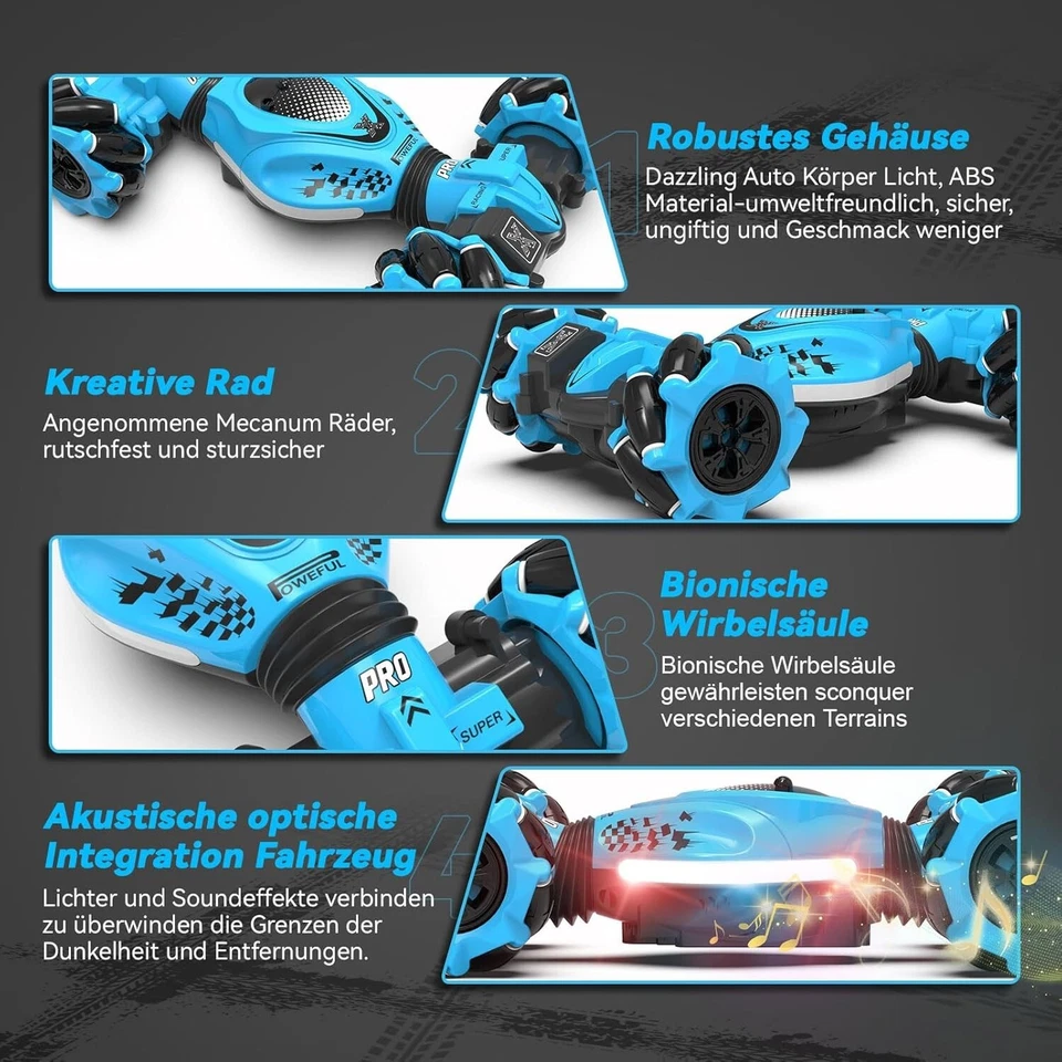 Ferngesteuertes Auto RC Stunt Car mit Handsteuerung 2,4GHz Drehung Crawler B1367 - Bild 2 von 4