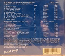 1057 ELVIS  POCKET SONGS/ JUST TRACKS KARAOKE CDG  LOT MI