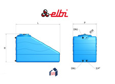 SERBATOIO ACQUA SOTTOSCALA POLIETILENE BLU POTABILE Litri 300 Lt ELBI SSC