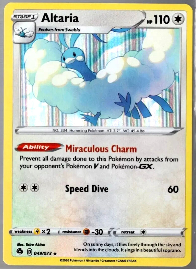 Altaria Holo Rare PokEmon TCG Card 049/073
