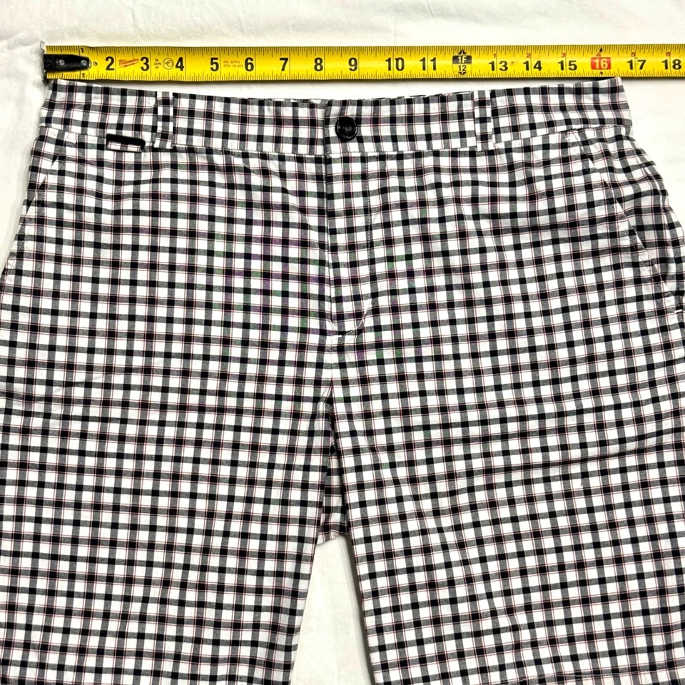 Pantalones cortos de golf para mujer Lauren Active a cuadros informales negros rojos blancos talla 10 Foto 3 de 4