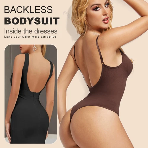 Body para mujer espalda baja control abdomen sin costuras espalda sin espalda modelador calzoncillos top - Imagen 42 de 44