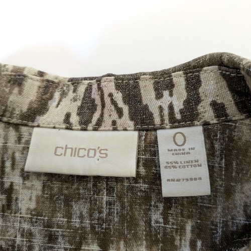 Chico’s Metallic Linen/Cotton Crop Button Down Jacket Size 0 Small (size 4) - Picture 8 of 16