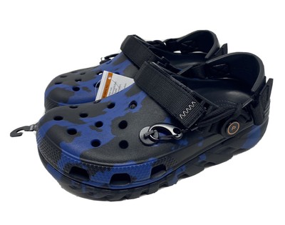 post malone crocs blue and black