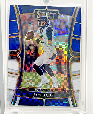 2023 Select Draft Picks Jared Goff Blue and White Checkerboard /100 SP