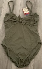 Vtg Womens Size 38D Roxanne Couture Olive Green 1 Pc Swimsuit Bathing Suit Nwt