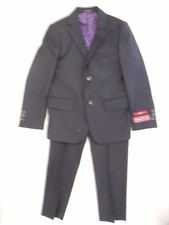Boys Borgatchi Dark Navy Blue Wool Suit Slim Classic Sizes 7 - 20