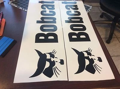 Bobcat Decal -Set of 2- 4.5 " X 22.5 " Long Black