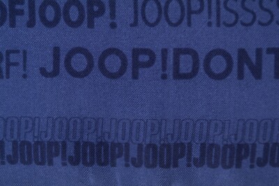 Foulard Carré En Soie 100% JOOP! Vintage - Motif Géométrique Et Lettres, Couleur Bleu, Fabriqué En Italie