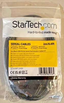 StarTech.com 2m Black DB9 RS232 Serial Null Modem Cable F/F - DB9 Female-Female