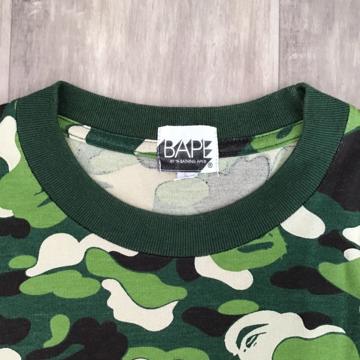 BAPE Swarovski logo ABC camo green Long-sleeved T-shirt A