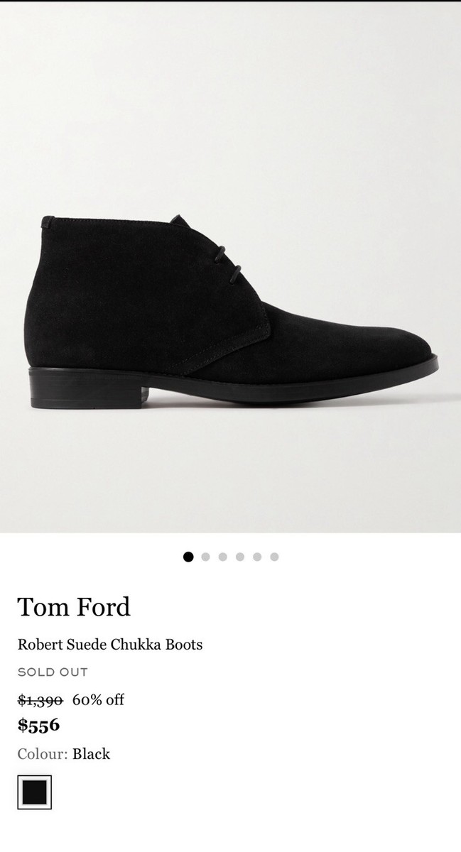 NEW TOM FORD Suede Robert Lace Up Chukka Boot Black Mens 9  display picture 2