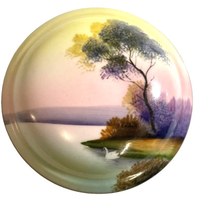 Noritake Hand Painted Made in Japan Footed Trinket dish 4'' Diameter Vintage