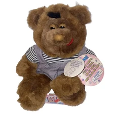 Vintage Uneeda Plush Softie Teddy Bear Brown Talks Working 1996 NIB New Animal