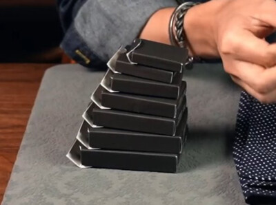 TCC Pure Black Playing Card Box Stack - from Final Ending Magic Trick