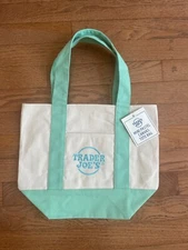 Trader Joe's Pastel Mini Canvas Tote Bag 2025 LIMITED EDITION NWT 