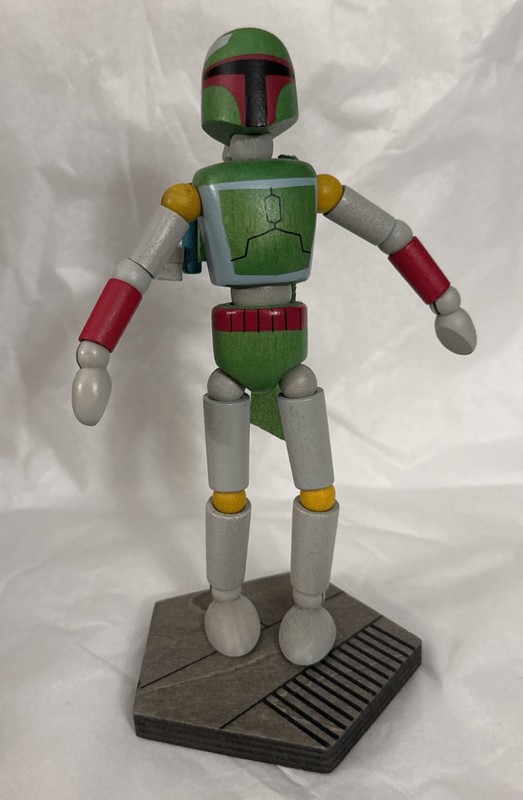 Star Wars Galaxy’s Edge Disney Parks Boba Fett Wood Bendable Movable Pose Figure