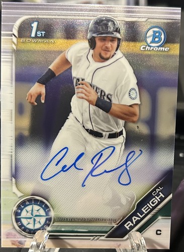 Cal Raleigh #CPA-CR 2019 Bowman Chrome Prospects Autographs card