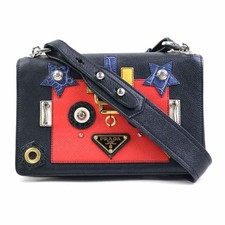Borsa a tracolla originale PRADA nera/pelle multicolore/metallo - e60995a