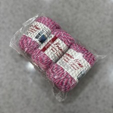Lot 3 Skeins Yarn Pink Premier Home Variegated Pink Purple Princess New Cotton