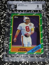 ⚒️1986 Topps Steve Young Rookie (RC) #374 D*(BGS 8) INVEST Tampa Bay HOF 49ERS⚒️