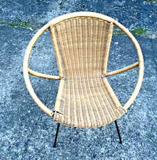 Korbsessel 50er 60er . Designer Basket lounge chair mid Century guter Zustand
