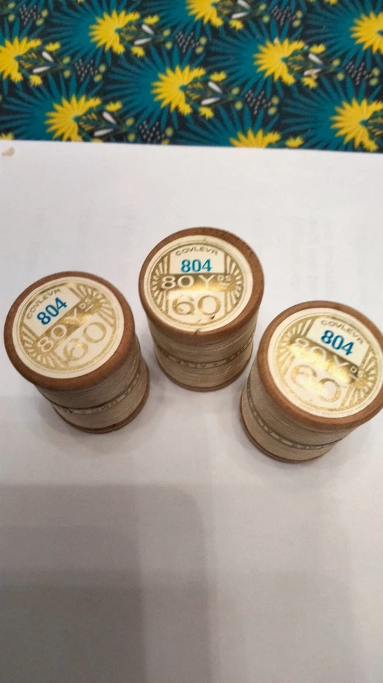 mercerie ancienne - 3 bobines de fil coton DMC ALSA 60 - Photo 2/2