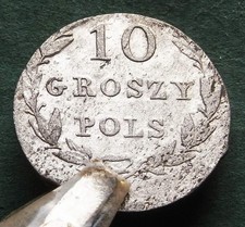 Silver Coin Russia Poland 10 Grosze 1830 SS-VZ Decentered Rare nswleipzig