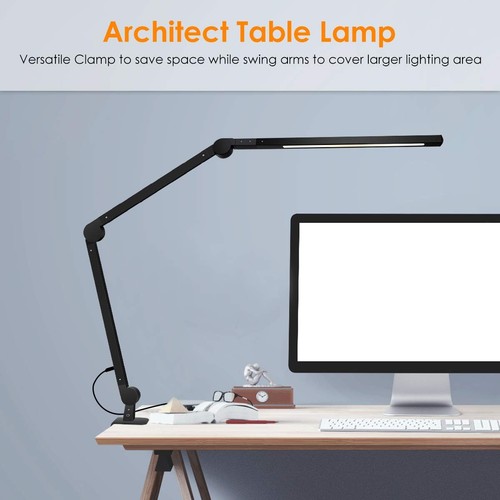Desk Lamp with Clamp | Swing Arm Desk Light | Eye Caring Table Lamp, Dimmable... - Picture 4 of 6