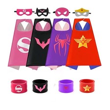 4 Sets Superhero Capes Masks for Kid 3 10 Years Dress Up Party Toy Same Day