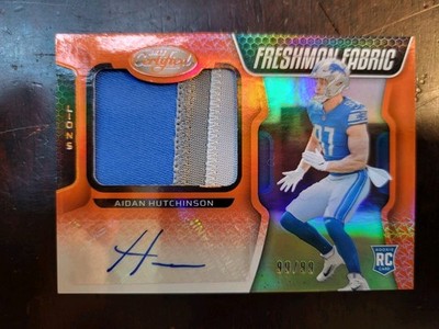 2022 Certified Aidan Hutchinson Freshman Fabric RPA Auto Orange #99/99 Lions RC