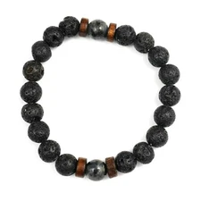 Man/Women Lava Rock Diffuser Bracelet Elastic Natural Stone Yoga Bead Bracelet C