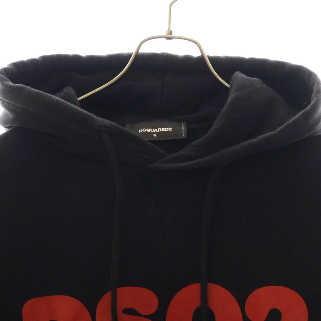 Felpa con cappuccio pullover DSQUARED2 DSQUARED stampa logo anteriore nera usata 292f69