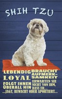 Holzschild 18X12 Cm Shih Tzu Hund Lebendig Loyal Tier Haustier Deko Geschenk Hol
