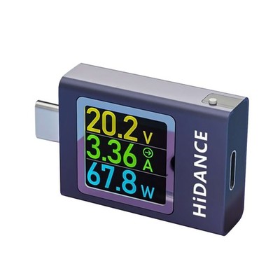 USB C Watt Meter with Offline Storage Battery Capacity Detection for Chargers