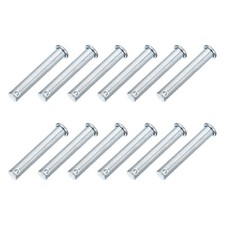 12Pcs M10 x 60mm Single Hole Clevis Pins, Zinc-Plated Carbon Steel Flat Head Pin