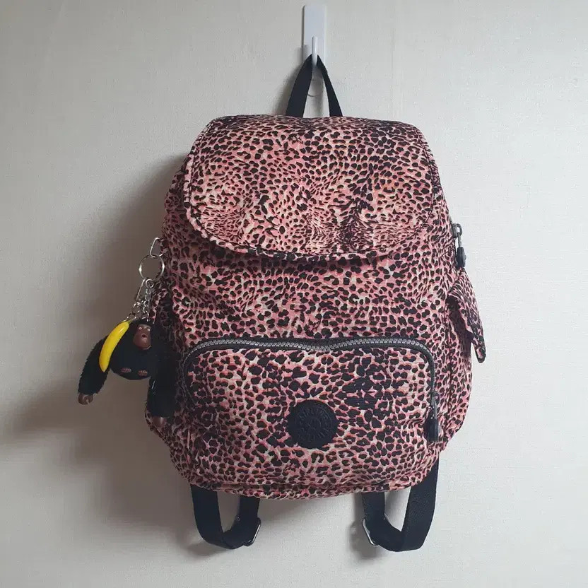 Kipling Leopard Pattern Backpack - Pink & Black A… - image 7