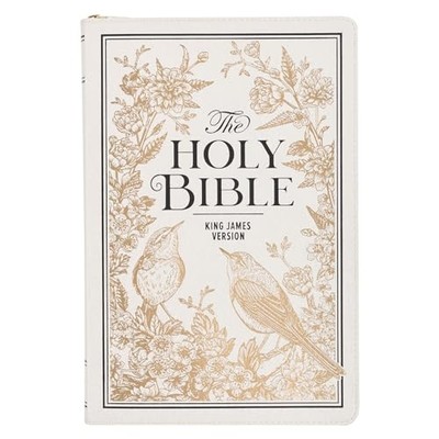 Kjv Bibles Thinline LP White and Gold W Zipper -  NEW Christian Art G 2024