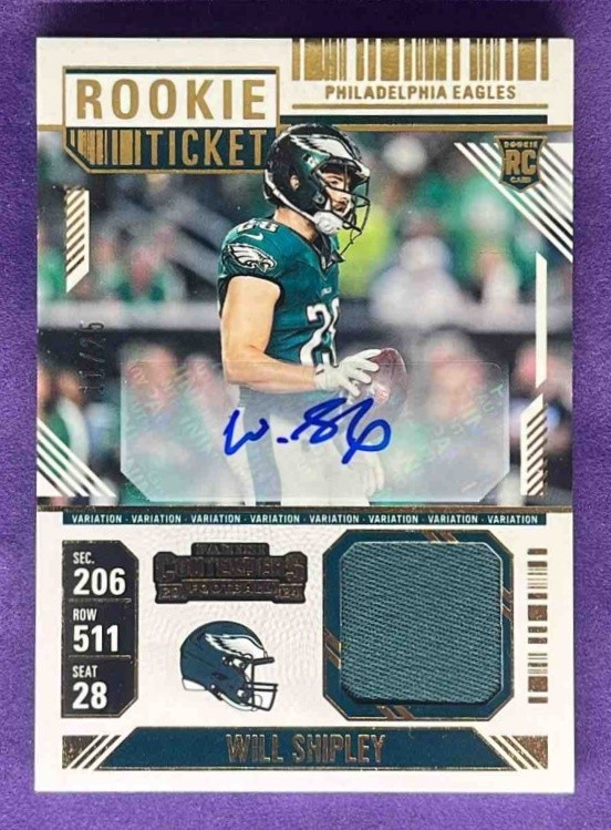 Will Shipley Panini Contenders Rookie Ticket Swatches #RTSWSY Autograph