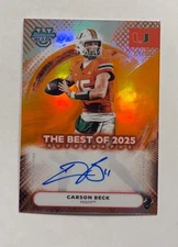 2025 Bowman Best U Carson Beck The Best of 2025 Auto Orange /25 Miami Hurricanes