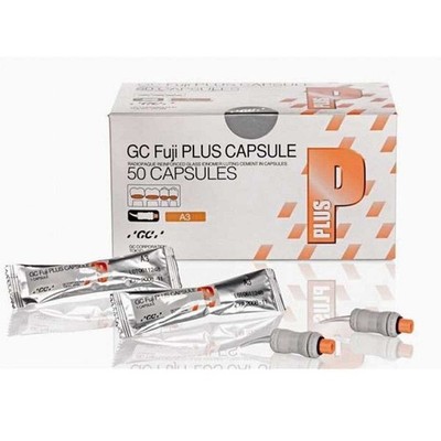 GC FUJI PLUS Radiopaque Reinforced GIC Hybrid Dental Luting Cement 50 Caps.