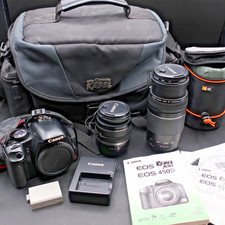 Canon EOS Rebel XSi 450D 12.2MP DSLR Kit w/ EF-S 18-55mm IS Lens 75-300mm III