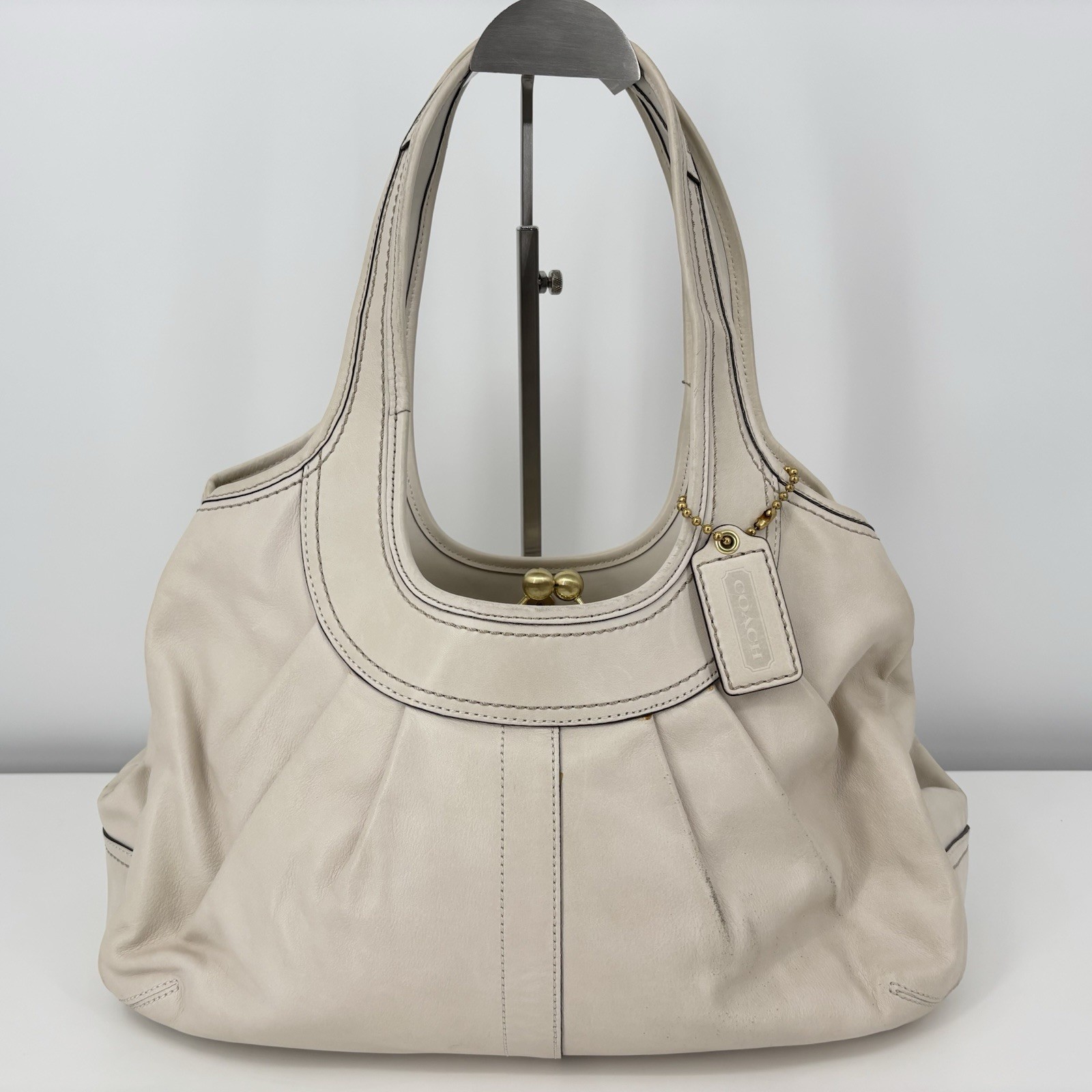 Coach Ergo Pleated Kisslock Satchel Tote Bag 12248 Y2K Authentic From Japan