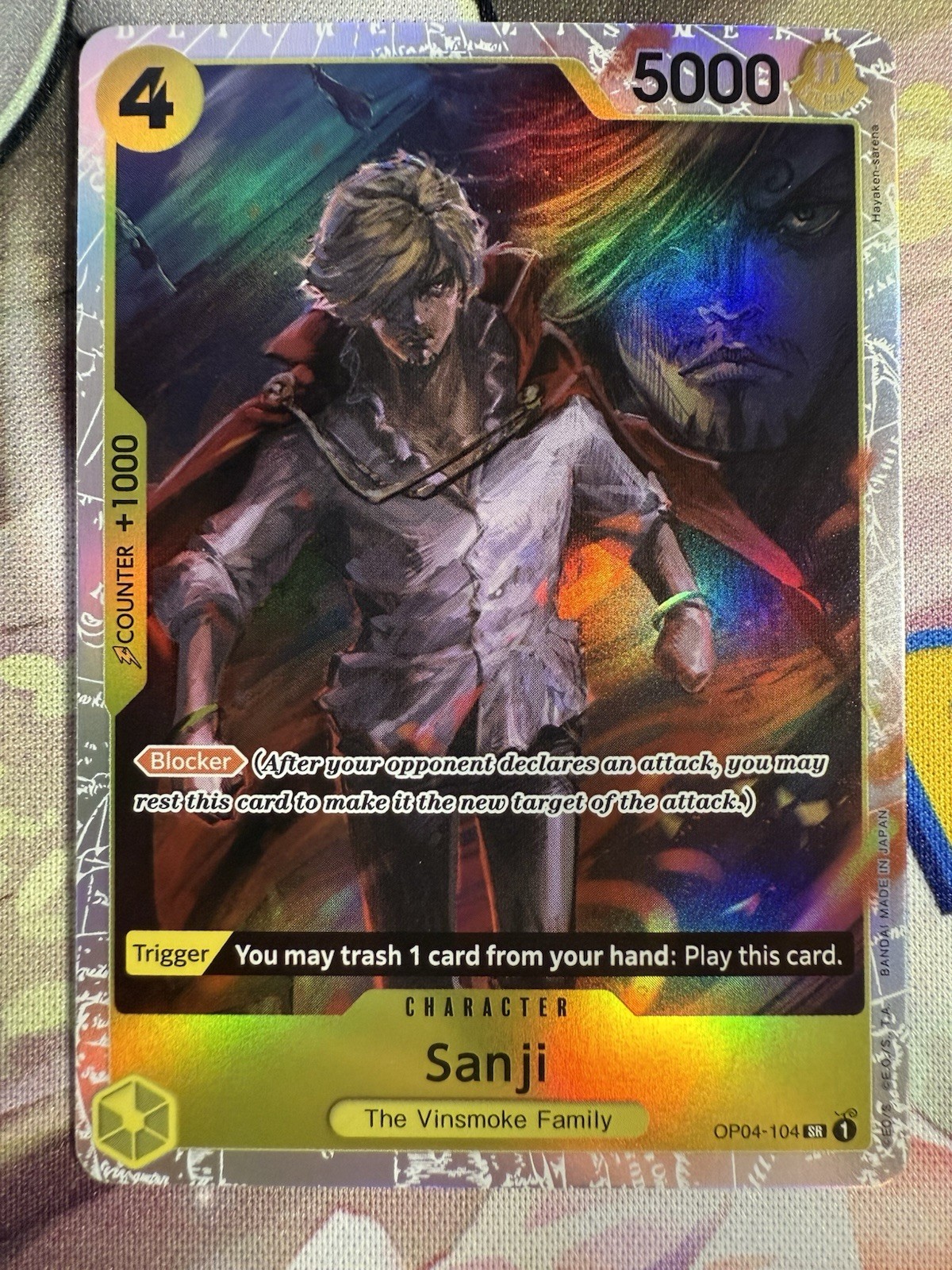 Sanji OP04-104 SR ONE PIECE Tcg Card Game NM Kingdoms of Intrigue