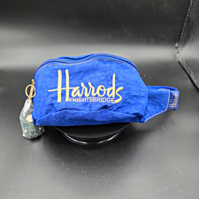 Harrods Knightsbridge blu cintura borsa marsupio tracolla Beefeater charm usato in ottime condizioni