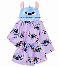 Disney Lilo  Stitch Robe Pajamas Girls Size 4-12 Hoodie Bathrobe