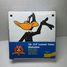 NEW Vintage Fellowes Looney Tunes 10-Diskette Pack 3.5", IBM Formatted (1997)