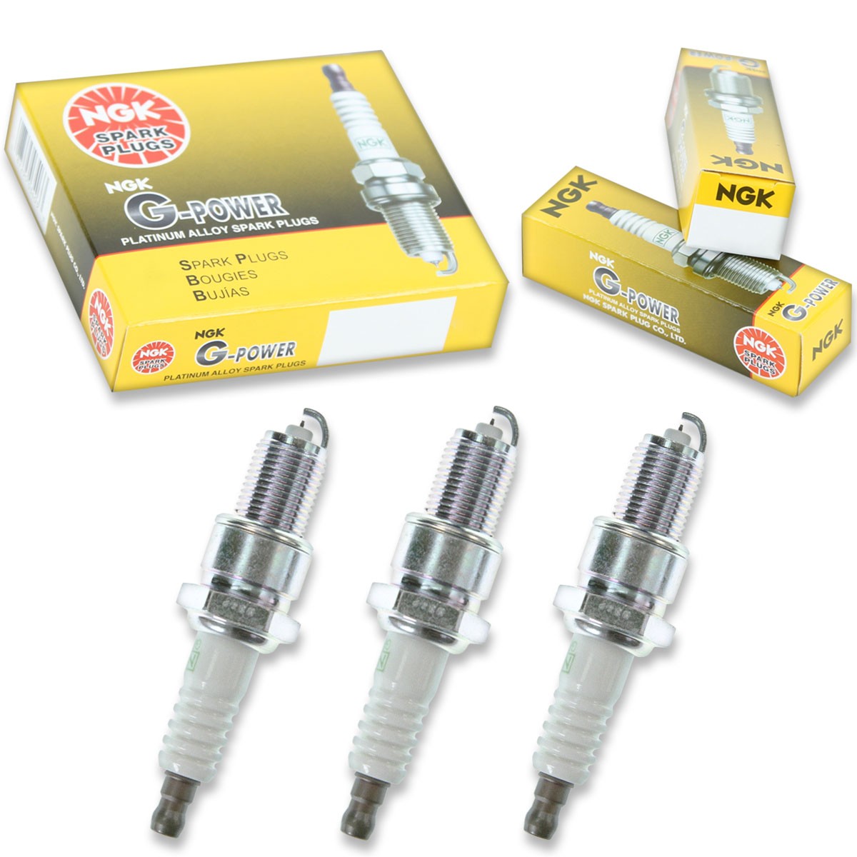 3 pcs NGK G-Power Spark Plugs for 1985-1988 Chevrolet Sprint 1.0L L3 - la