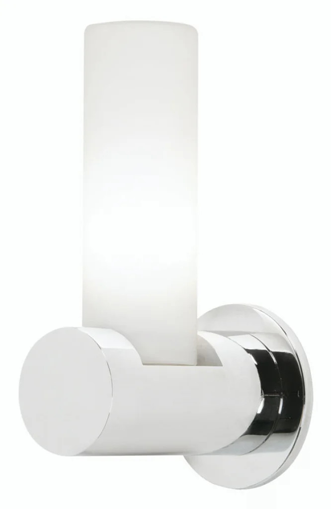 Wall Light Silver Afia Chrome IP44 Oaks Lighting 483/1 CH