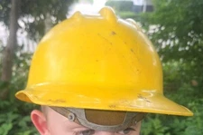 vtg Bullard Yellow Hard Bolied Hard Hat  Lineman 6 1/2 To 7 5/8